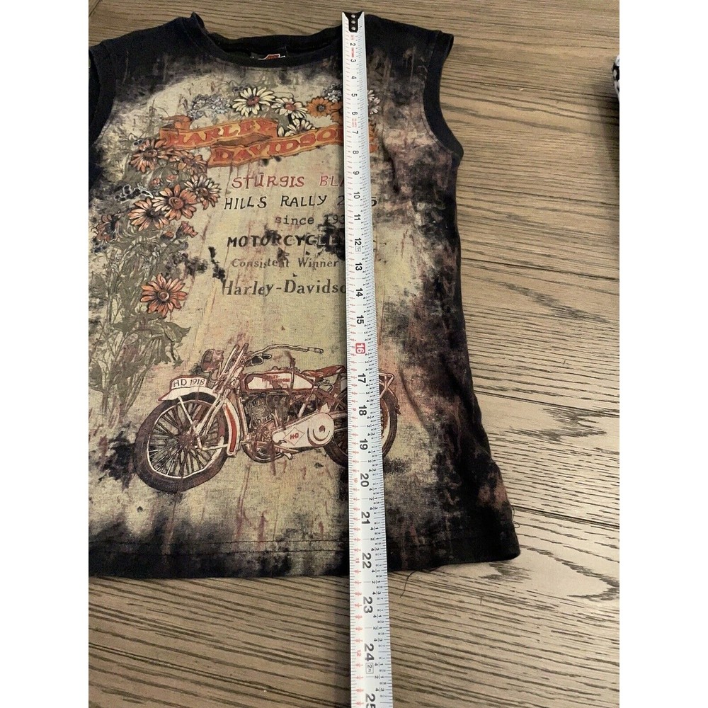 2005 Harley Davidson Graphic tee Womens Large Rare HTF Black sleeveless - Picture 5 of 8